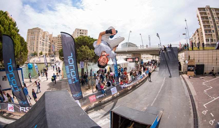 Run of Julien Cudot, Winner of the Slopestyle Skating Contest at the 2016 FISE World Montpellier