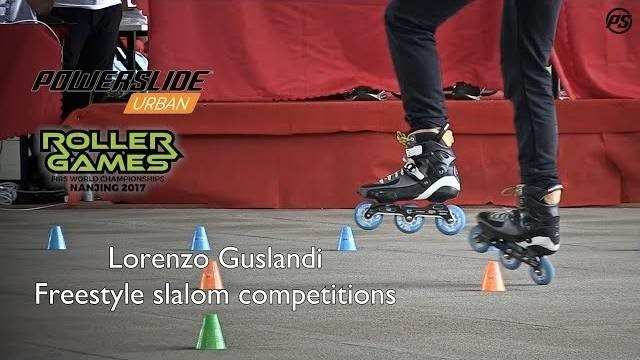 Freestyle slalom with Lorenzo Guslandi at the 2017 World Roller Games in Nanjing, China