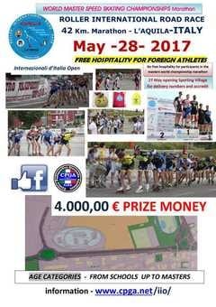 2017 World Master Inline speed Skating Marathon Championships in Aquila (Italy)