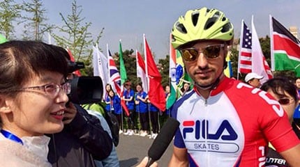 Portrait of Luca Presti, an Italian Inline-Speedskater