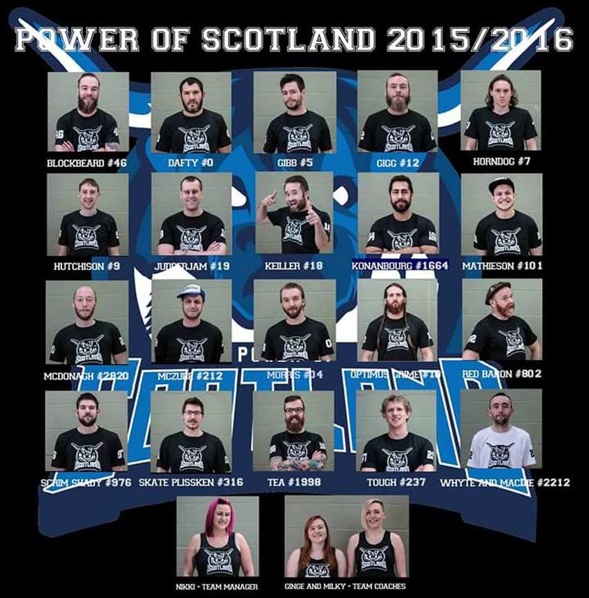 Team Scotland for the 2016 Men&#8217;s Roller Derby World Cup