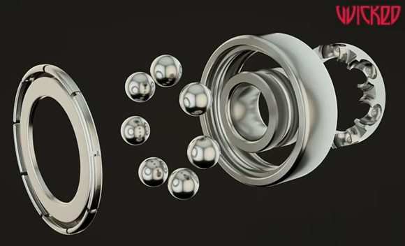 Wicked Hybrid Ceramic Race (HCR) bearings