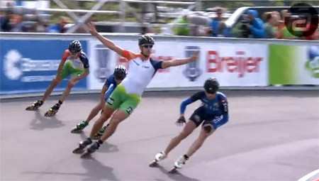 500m senior men final at 2013 inline speed-skating European Championships