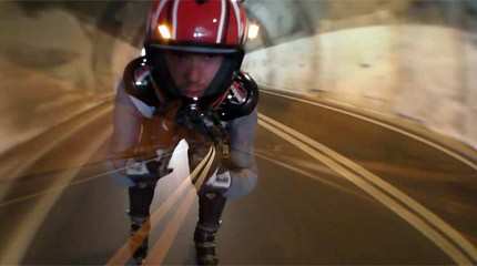 Yves-Alain Enndewell at 100 kph in a tunnel in Italy
